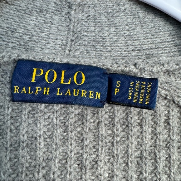 Polo Ralph Lauren Gray Wool Cashmere Open Front Women's Long Cardigan Size S - Picture 8 of 9